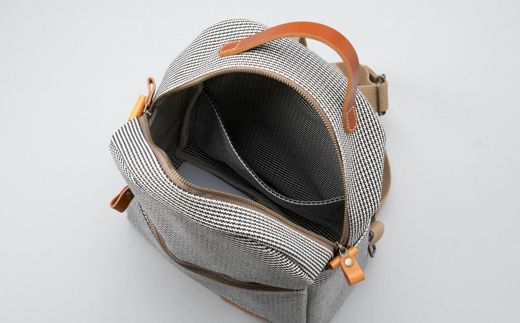 J-194】kii工房 帆布かばん 山型リュック 千鳥柄 【高島屋