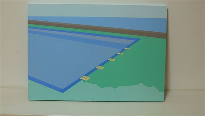 161-1983　原画【お家に帰ろう】オリジナル風景画　 ペインティング　小田原出身在住イラストレーターの作品　心象風景　子供の頃見た風景　海　空　山【 神奈川県 小田原市 】