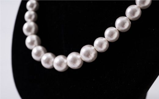 GL005コットンパール「ホワイト」シンプルショートネックレス(金具ゴールド)