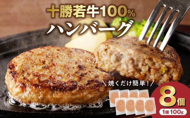 十勝若牛100％使用！十勝若牛ハンバーグ 100g×8個_S003-0024