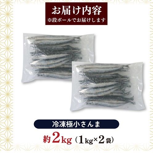 極小 さんま 2kg 1kg×2袋 冷凍 サンマ 秋刀魚 こぶり 骨まで食べられる 【kouyou006】