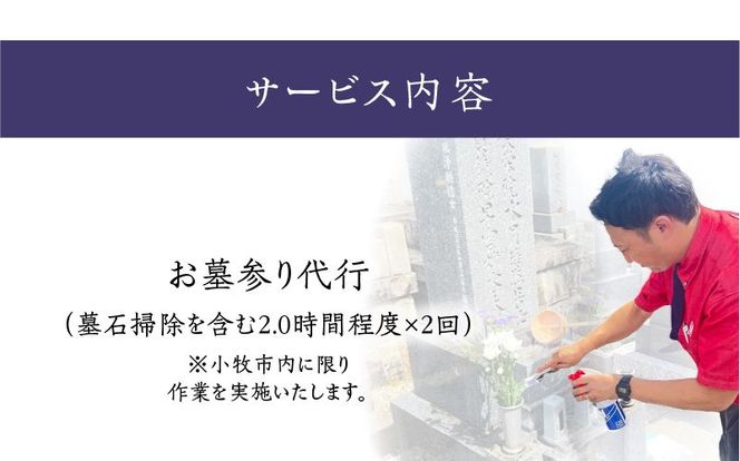 お墓参り代行D（墓石掃除を含む2.0時間程度×2回）[067S04]