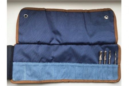 【ウッドスピーカーキット】竹用ドリル4本+ドリルロールバッグminiセット