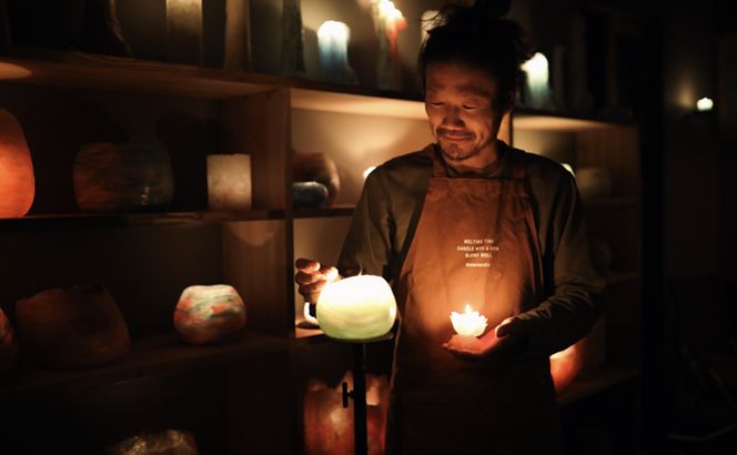 奇跡の清流「仁淀ブルー」キャンドル［EIMONS×mowcandle］2個セット