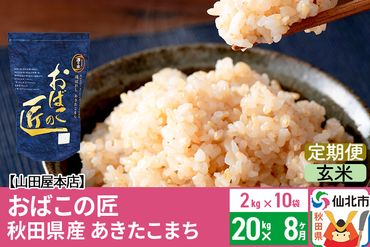 玄米】《定期便7ヶ月》令和5年産 仙北市産 おばこの匠 2kg×7回 計14kg