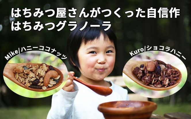 グラノーラ 無添加 国産はちみつ使用【ノラノーラ ミケ&クロ】 ココナッツ・ショコラ 食べ比べセット(100g×2) A-MT-A05A