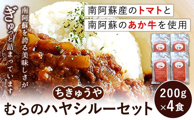 ちきゅうや「むらのハヤシルー」 200g×4食 セット 計800g 《30日以内に出荷予定(土日祝除く)》 熊本県 南阿蘇村 送料無料 ハヤシルー---sms_fckyhys_30d_24_13500_800g---