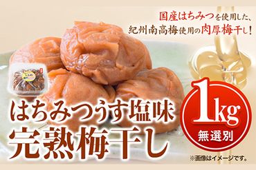 紀州南高梅使用はちみつうす塩味完熟梅干し1kg(無選別） 紀の川市厳選館《30日以内に出荷予定》---wsk_tmumehm_30d_22_12000_1kg---