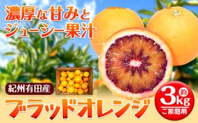 ＜先行予約＞紀州有田産ブラッドオレンジ 約3kg 【ご家庭用】 魚鶴商店《2027年3月上旬-3月下旬頃出荷》 和歌山県 日高町 紀州有田産 オレンジ みかん ご家庭用---wsh_huo7_a4_23_17000_3kg---
