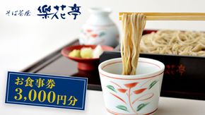 そば茶屋 「 楽花亭 」 お食事券 3,000円分 蕎麦 そば そば粉 食事処 炊き込みご飯 楽花亭オリジナル 体験 [AD014us]