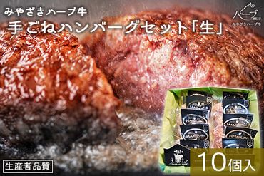 [みやざきハーブ牛 手ごねハンバーグ「生」(140g×10個)]入金確認後、翌月末迄に順次出荷[c458_fw_x4]