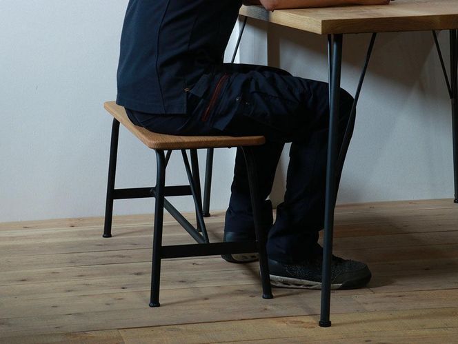 【W900】アイアンベンチ(木部：クリア 　フレーム：艶消しクリア)オーク 無垢材 家具  Z093