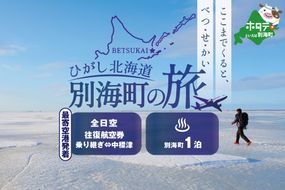 ひがし北海道 別海町の旅（日本全国発着 ANA往復 航空券 + 別海町 宿泊 1泊 北海道 旅行 旅行券 ホテル 旅館 宿泊券 ）