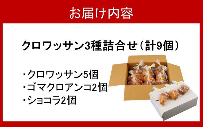 海辺のパン屋「麦正」からお届け クロワッサン3種詰合せ 計9個_2248R