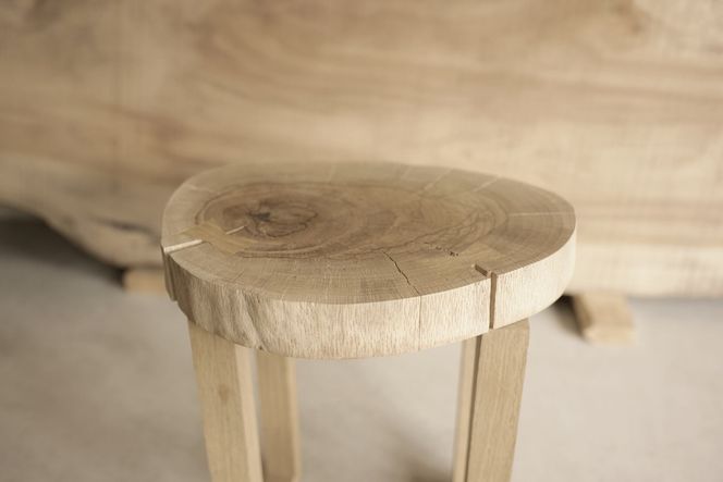 414. オーク スツール 岐阜県 産 オーク イス 椅子 無垢