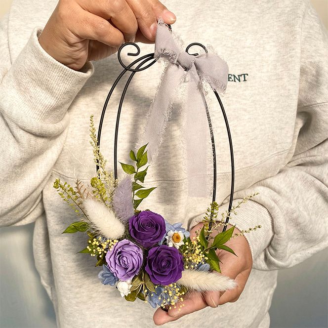 AJ212-1 プリザーブドフラワー　　　　　【プリューム/パープル】春日部市　　　　シュガーパイン