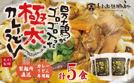 R5-185．四万十鶏がゴロゴロ入った極太カレーうどん　５食セット