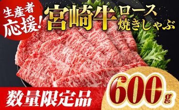 【数量限定】宮崎牛ロース焼きしゃぶ600g 肉 牛 牛肉 国産 黒毛和牛 [D0606]