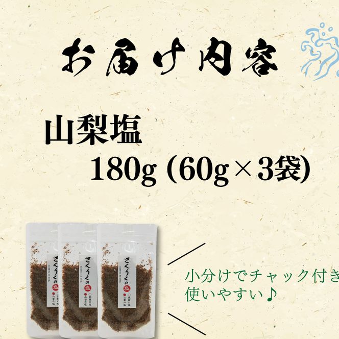 山梨塩 60g袋入り 3袋  [nomura021]