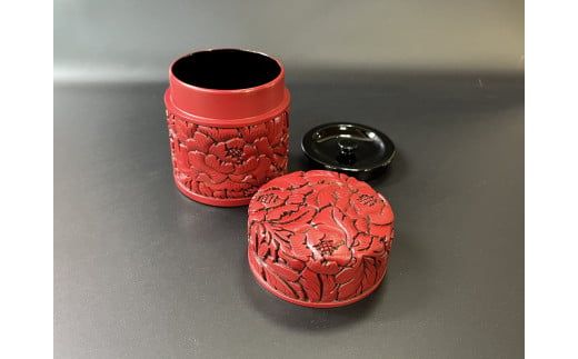村上木彫堆朱 茶筒 1022003