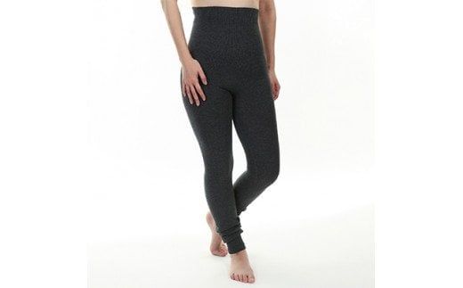 足首まですっぽり温かいシルクとコットンの腹巻パンツ(10分丈)・チャコール2枚セット