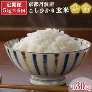 【定期便】米 令和5年産 京都 丹波産 こしひかり 玄米 5kg×6回 計30kg｜5つ星お米マイスター 厳選 受注精米可 隔月発送も可  ※離島への配送不可