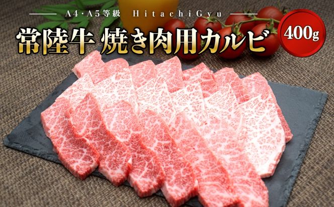 K2425 常陸牛 (ひたちぎゅう) 【A5・A4等級】焼肉用 カルビ 400g