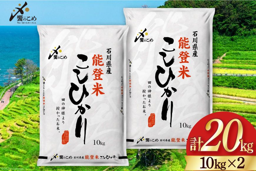 [期間限定発送] 米 令和7年 能登米 こしひかり 精米 10kg ×2袋 計 20kg [中橋商事 石川県 宝達志水町 38601195] お米 白米 ごはん 美味しい コシヒカリ おこめ こめ コメ 20キロ