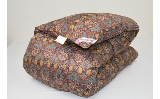 1Y1　２層式キルト羽毛掛けふとん　ポーランド産マザーホワイトグースダウン93％　色　ピンク系　柄おまかせ