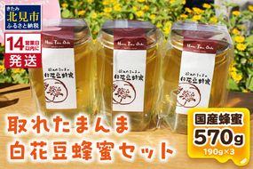 《14営業日以内に発送》採れたまんまの白花豆蜂蜜 190g×3本セット ( 蜂蜜 はちみつ ハチミツ 蜜 甘い 白花豆 蜂 純粋蜂蜜 贅沢 国産 酸味 おいしい おやつ 天然 自然 )【022-0005】