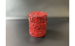 村上堆朱 牡丹唐草 印篭 吉蔵 村上木彫堆朱 茶托（牡丹唐草）5枚組セット 1022002（新潟県村上