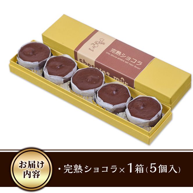 ＜お試し用＞完熟ショコラ(5個)チョコレート 冷凍 スイーツ お菓子 おやつ 焼き菓子 デザート お取り寄せ 大分県 佐伯市【AJ73】【(有)ケーキ大使館クアンカ・ド－ネ】