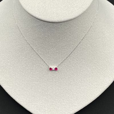 プラチナ  ルビーリボンペンダント  N408RB-P2　ネックレス