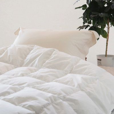 羽毛布団 洗濯機で洗える 羽毛 肌掛け 布団 シングル（150×210cm）ポーランド産グース93%＜かめや羽毛工房オリジナル＞ 側生地は綿１００％！