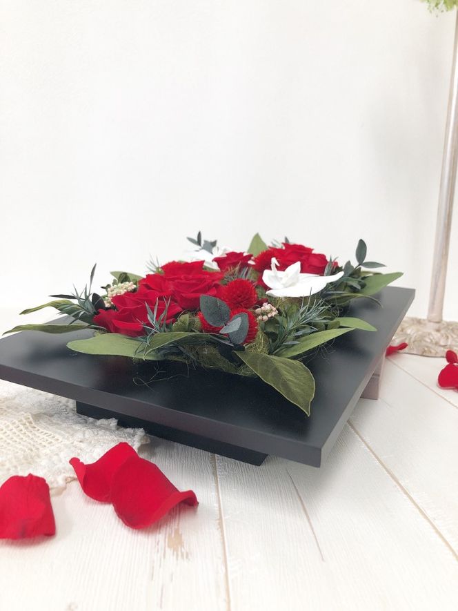 AJ071-1 プリザーブドフラワーアレンジ【ルージュ】春日部市 シュガーパイン