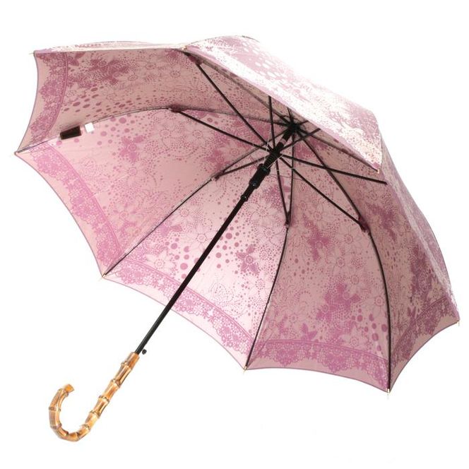 槙田商店【晴雨兼用】長傘 kirie ドットフラワー：アメジスト FAA5038