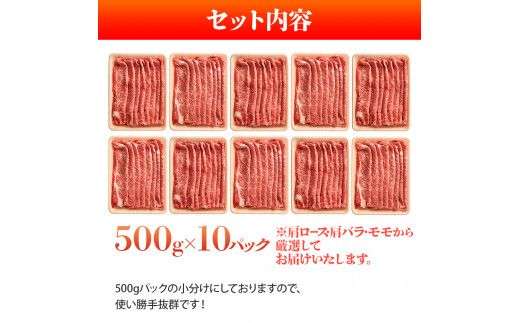 訳アリ！博多和牛しゃぶしゃぶすき焼き用（肩ロース肉・肩バラ・モモ肉）5kg(500g×10p)