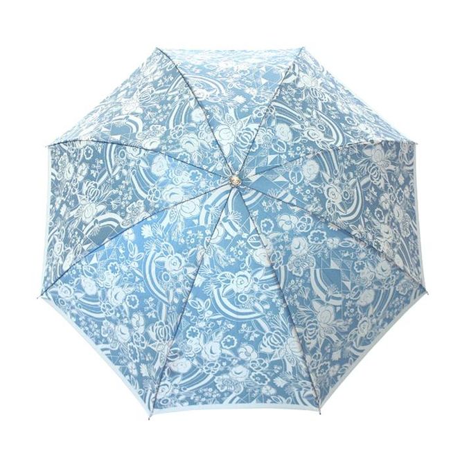 槙田商店【晴雨兼用 折りたたみ傘】kirie 更紗：レイクブルー FAA5034