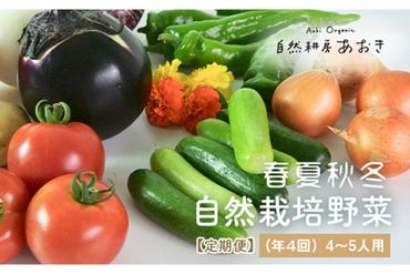 【年4回定期便】春夏秋冬自然栽培野菜セット(年4回)4～5人用　AB00002
