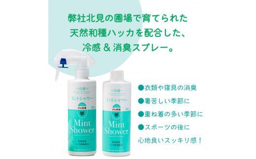 ミントシャワー本体と 詰め替え用 セット ( ハッカ はっか 薄荷 冷感 消臭 スプレー 天然 )【007-0008】