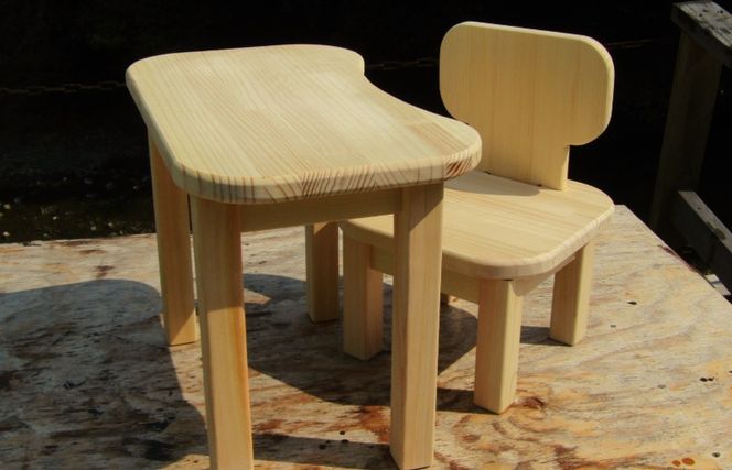 099H2203 手作り木製 お子様用 机・いすセット Ver.1 Mサイズ