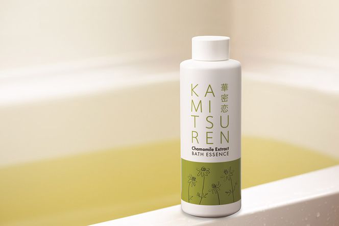 華密恋 国産 カモミールの薬用入浴剤 400mLと詰替え350mL［15日分］ [カミツレ研究所 長野県 池田町 48110494] 