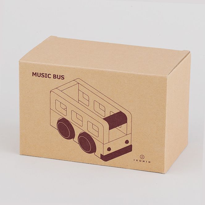 木製 オルゴール バス【檜のおもちゃ ＩＫＯＮＩＨ】 ≪桧 おもちゃ ヒノキ ひのき 木育 知育≫