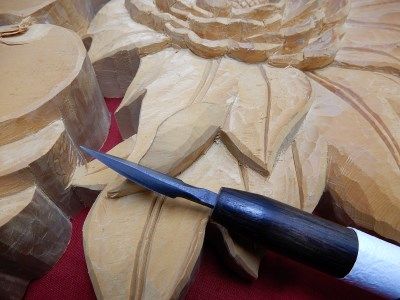 A-227 鍛造ミニ生反り刃物　黒樫柄付