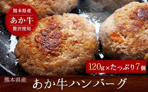 あか牛ハンバーグ たっぷり7個入り[30日以内に出荷予定(土日祝除く)]熊本県 玉名郡 玉東 あか牛 ハンバーグ---gkt_fschbg_30d_24_14000_840g---