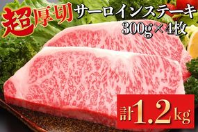 超厚切り サーロインステーキ 京都府産 黒毛和牛 豪華2段重 300g×4枚 計1.2kg【ステーキソース付】《急速冷凍 真空パック 贈答 プレゼント ギフト》