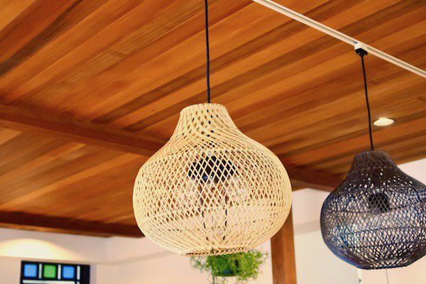 ラタン　編み込みペンダントランプ　M40㎝　2灯型　BV-1