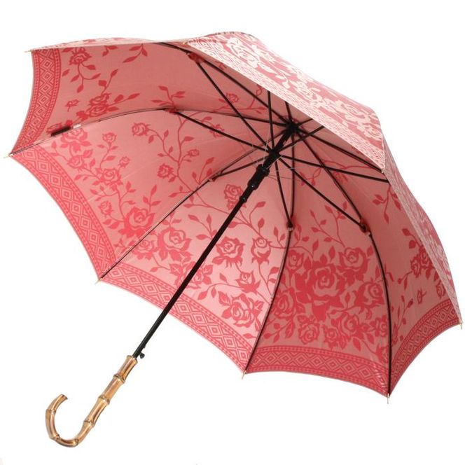 槙田商店【晴雨兼用】長傘 kirie バラ：フレンチレッド FAA5040
