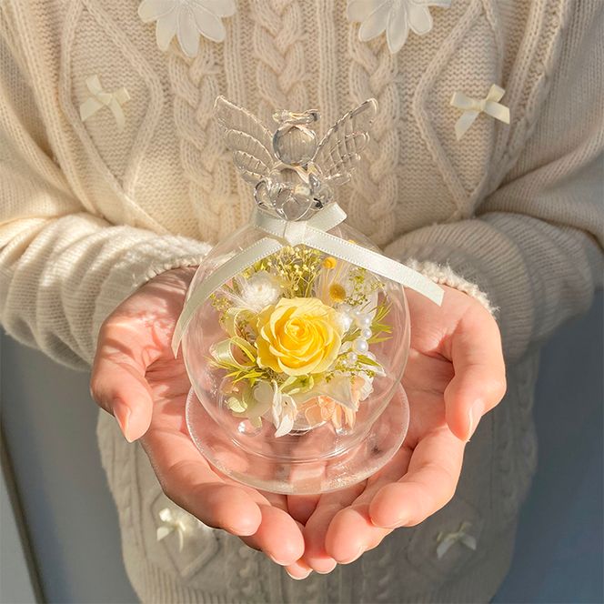 AJ217-1 プリザーブドフラワー　　　　　【エンジェル/イエロー】春日部市　　　　　シュガーパイン