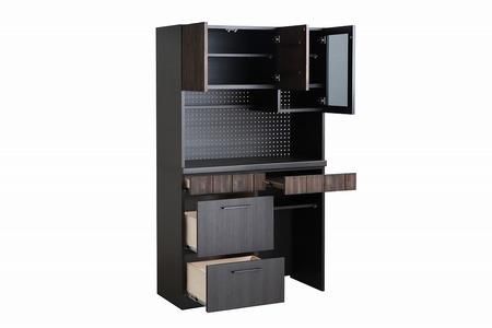 RESE 105KB B(ガラス上台・ダスト下台) 【キッチンボード レンジ 食器棚 食器 キッチン 家具 国産 収納 台所収納 完成品】(H060646)